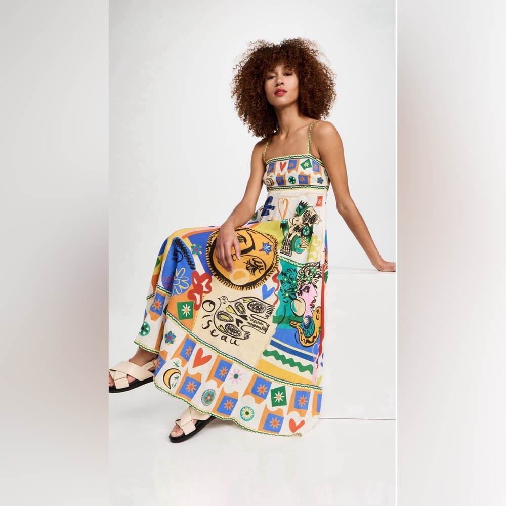 NIP-Le Soleil Graphic High Waisted Dress w/pockets - Picture 5 of 10